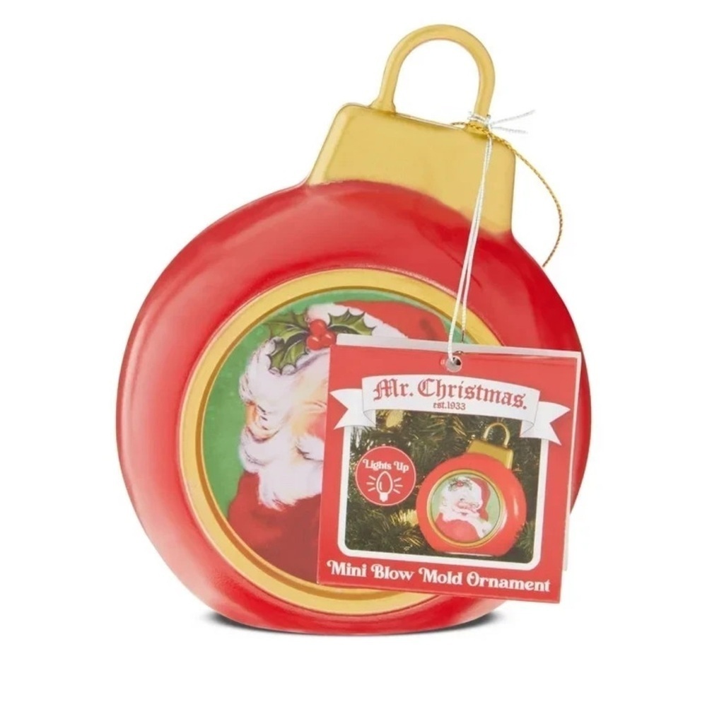 Mr. Christmas Mini Blow Mold Light Up Santa Christmas Ornament 5” Retro Holiday - Picture 2 of 12